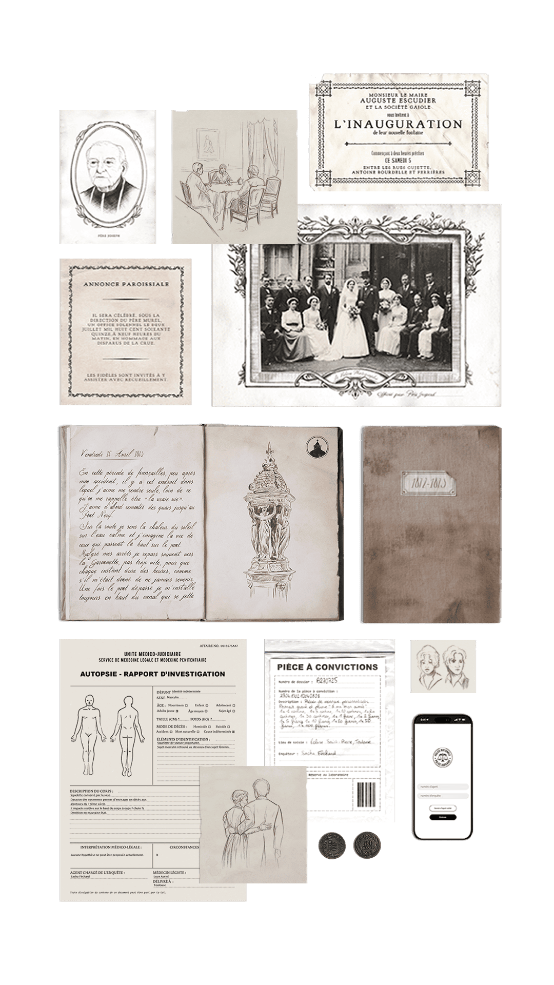 City game “Les Disparus de 1875” - direction artistique et design par Babirosky