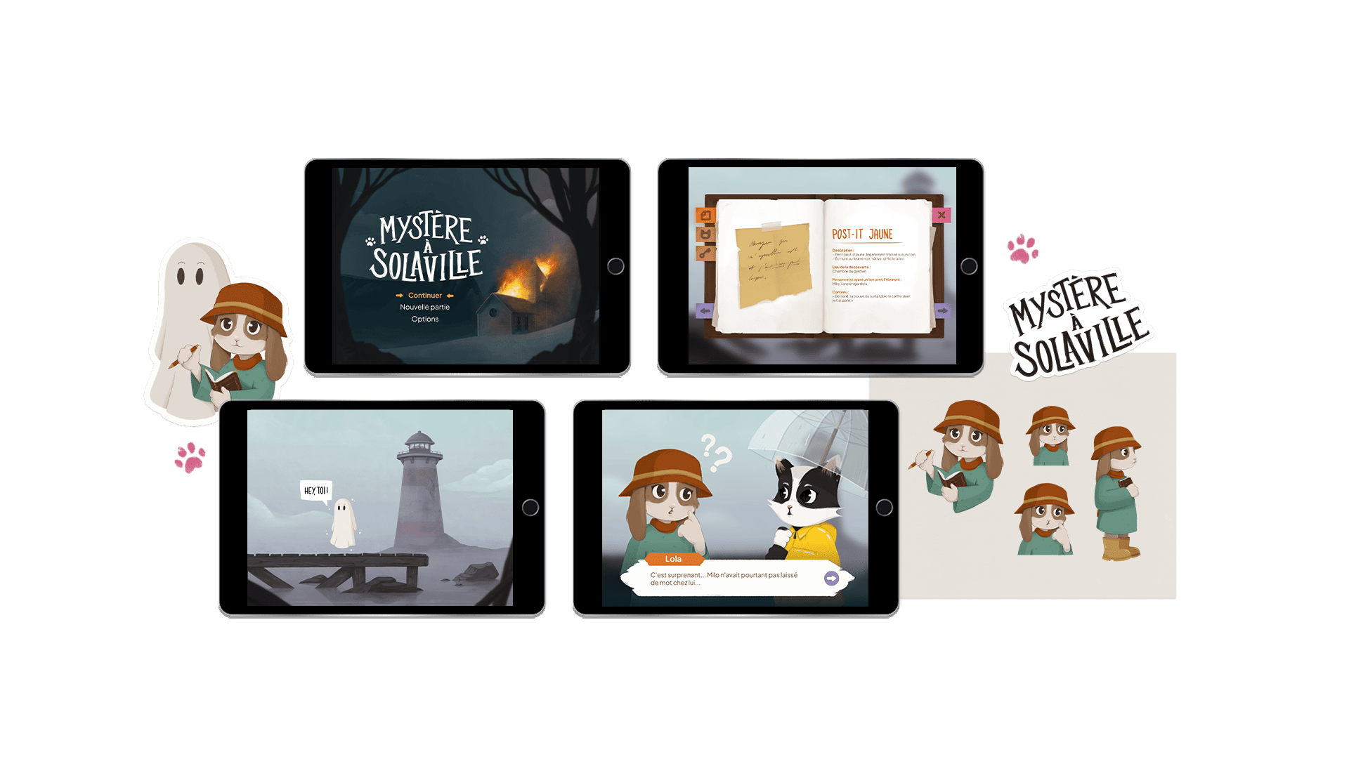 Visuels pour jeu sur tablette – direction artistique et graphisme par Babirosky
